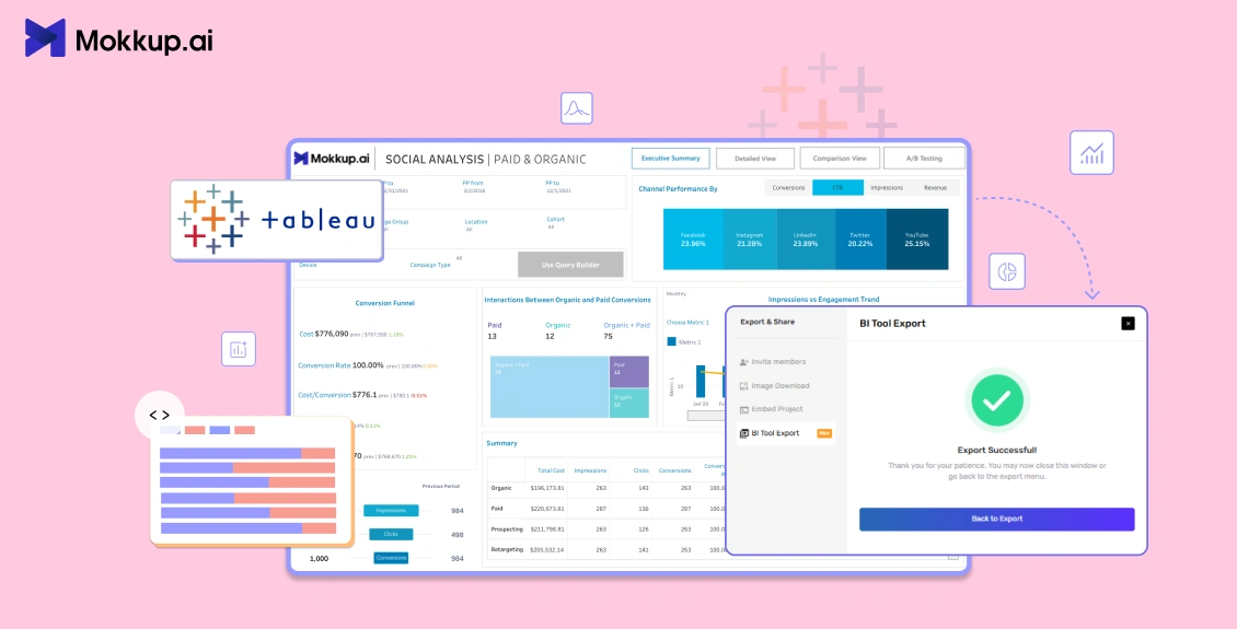 Mokkup Tableau Export with Data and Formulas