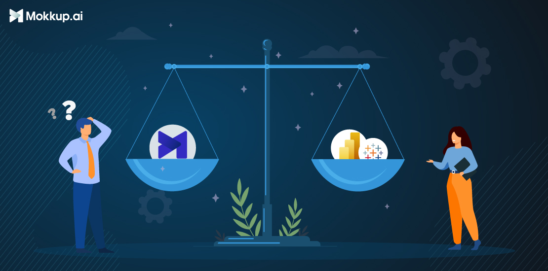 Wireframing on Mokkup vs. Power BI and Tableau Dashboards