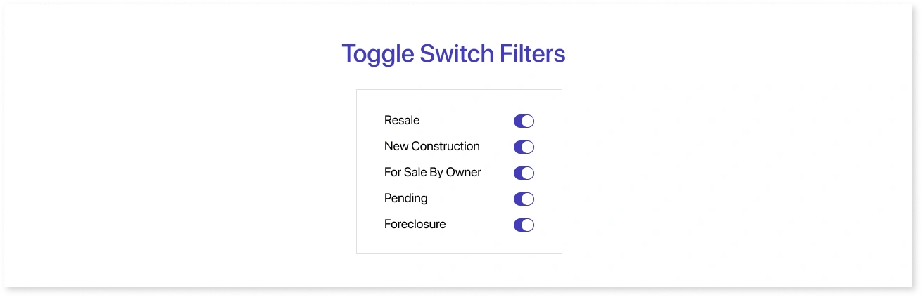 Toggle switch filters