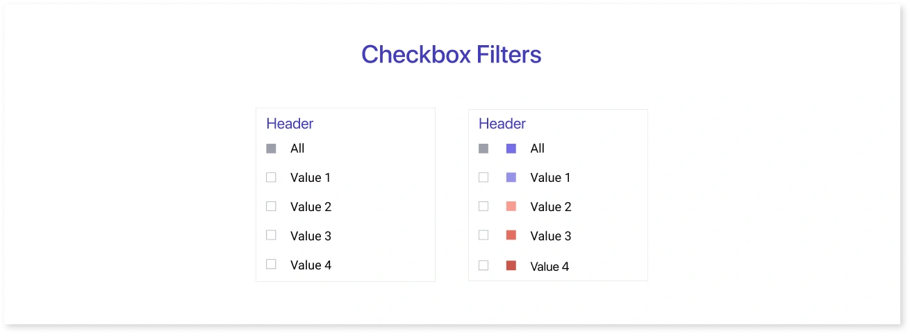checkbox filters