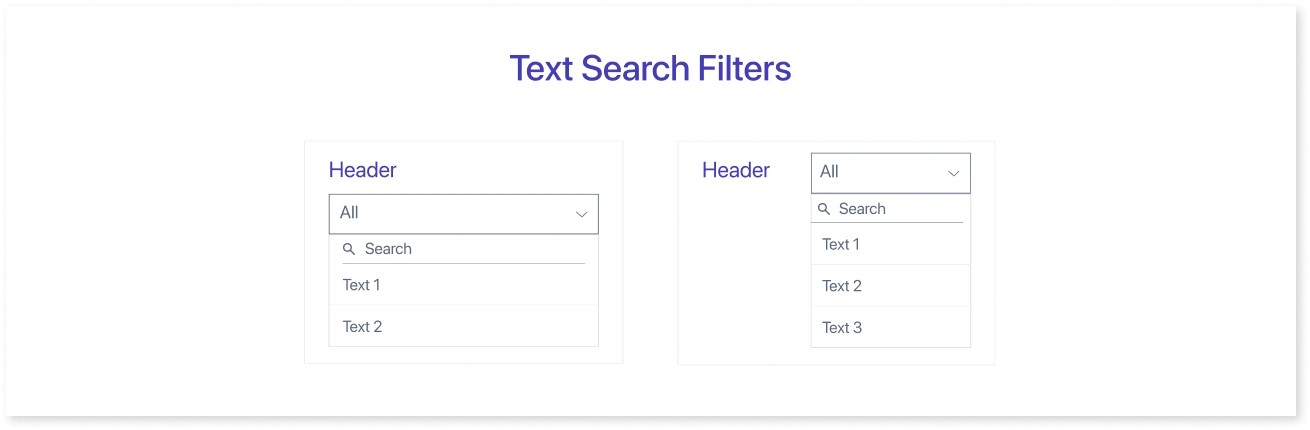 Text search filters
