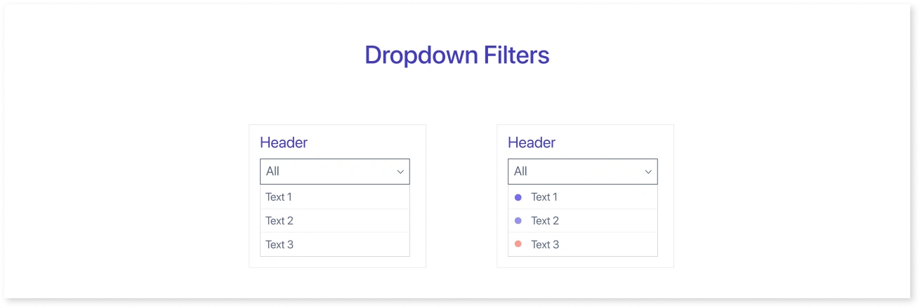 Drop Down Filters