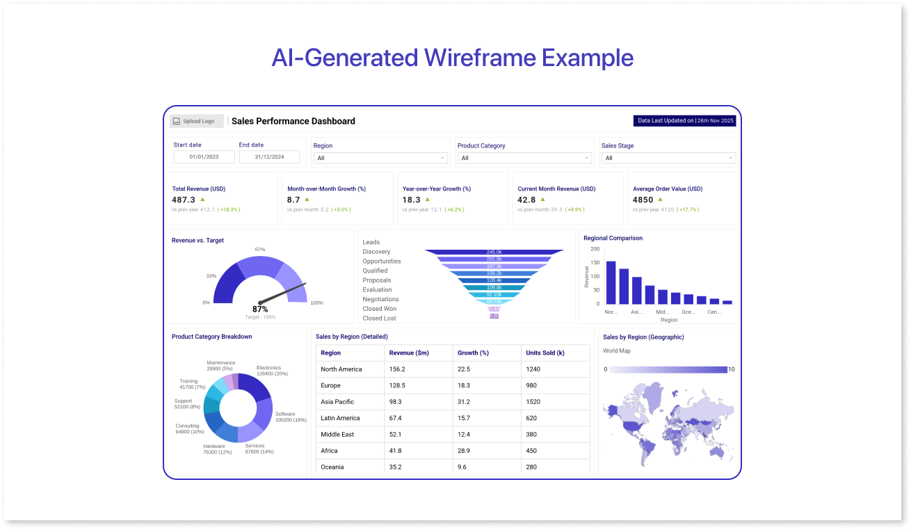 AI-Generated Wireframe Example