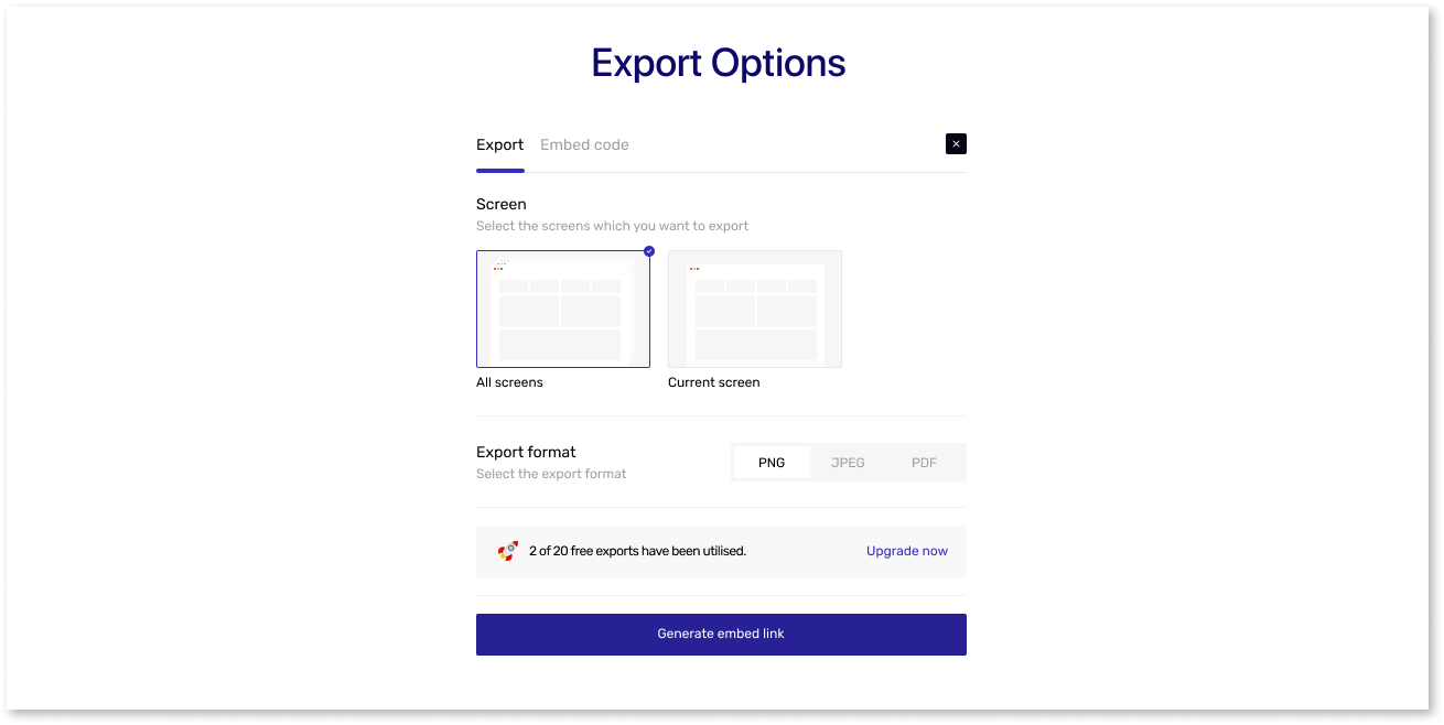 Export Options