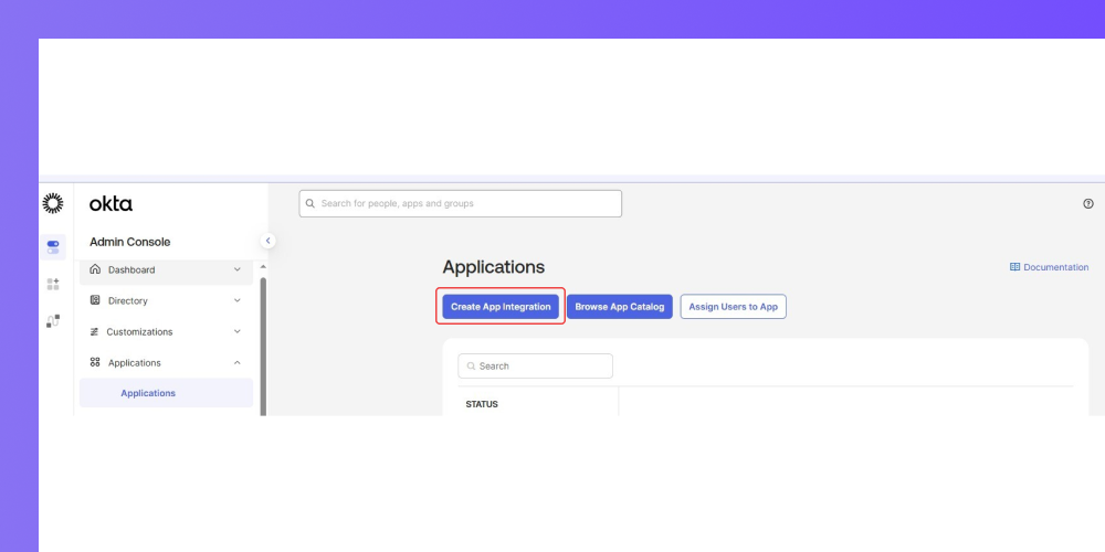 Click on Create App Integartion