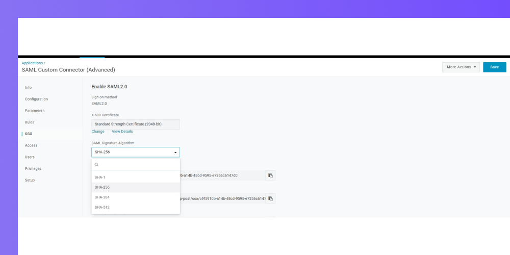 change SAML value