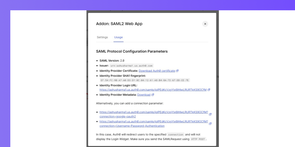 SAML Web App 2