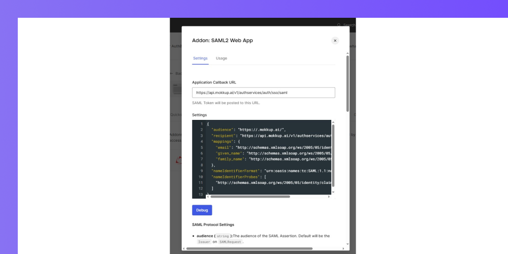Application Callback URL