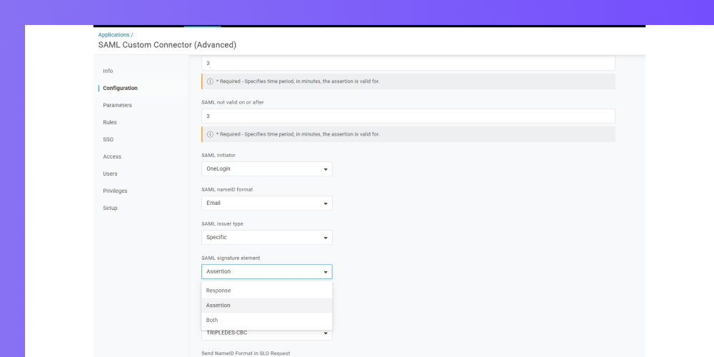 Assertion tab