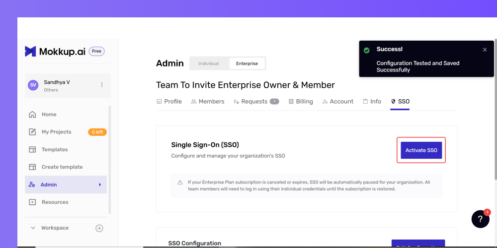 Test SSO Configuration