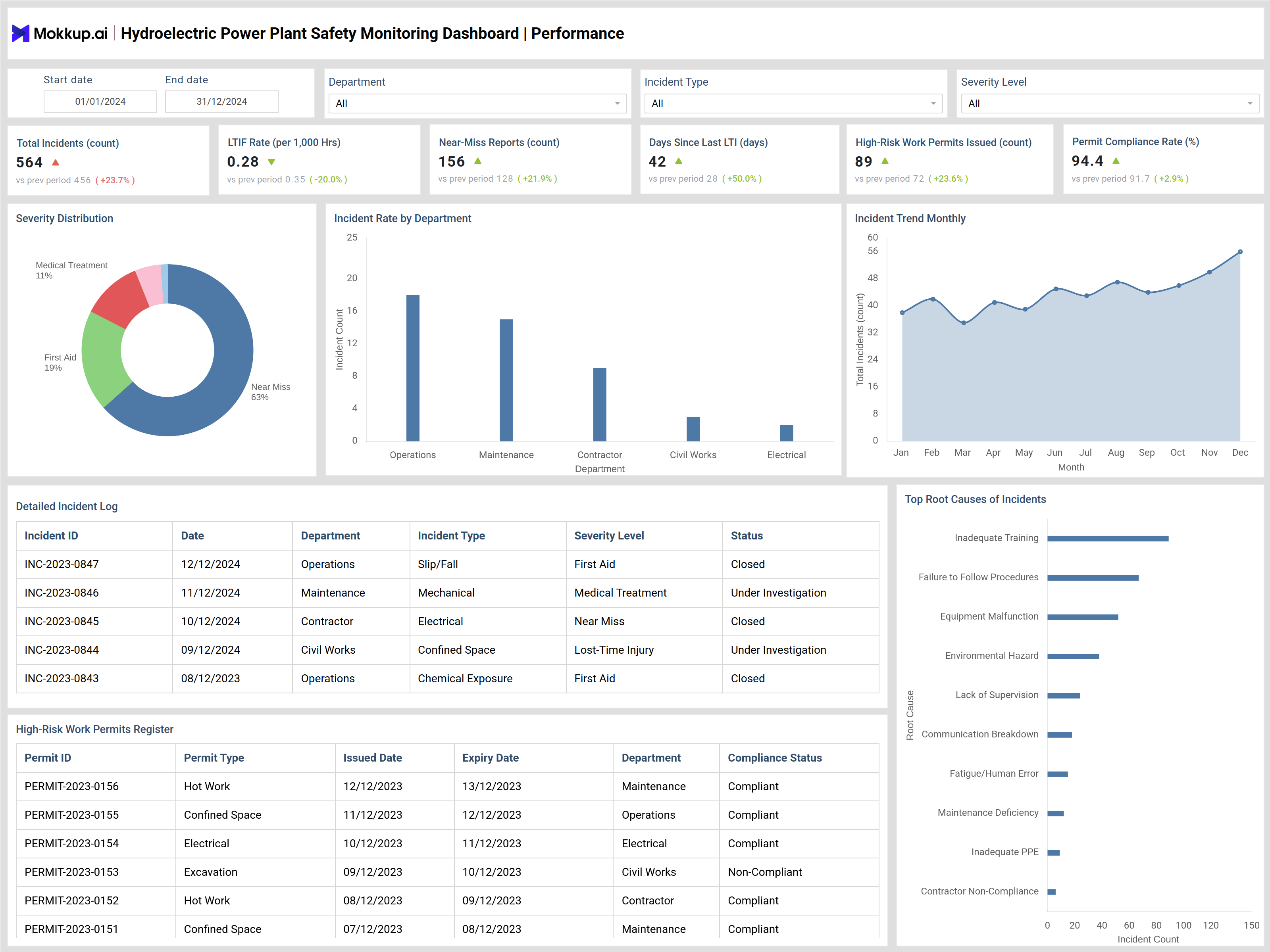 Screenshot of Hydroelectric Power Plant Safety Monitoring Dashboard where dashboard is created