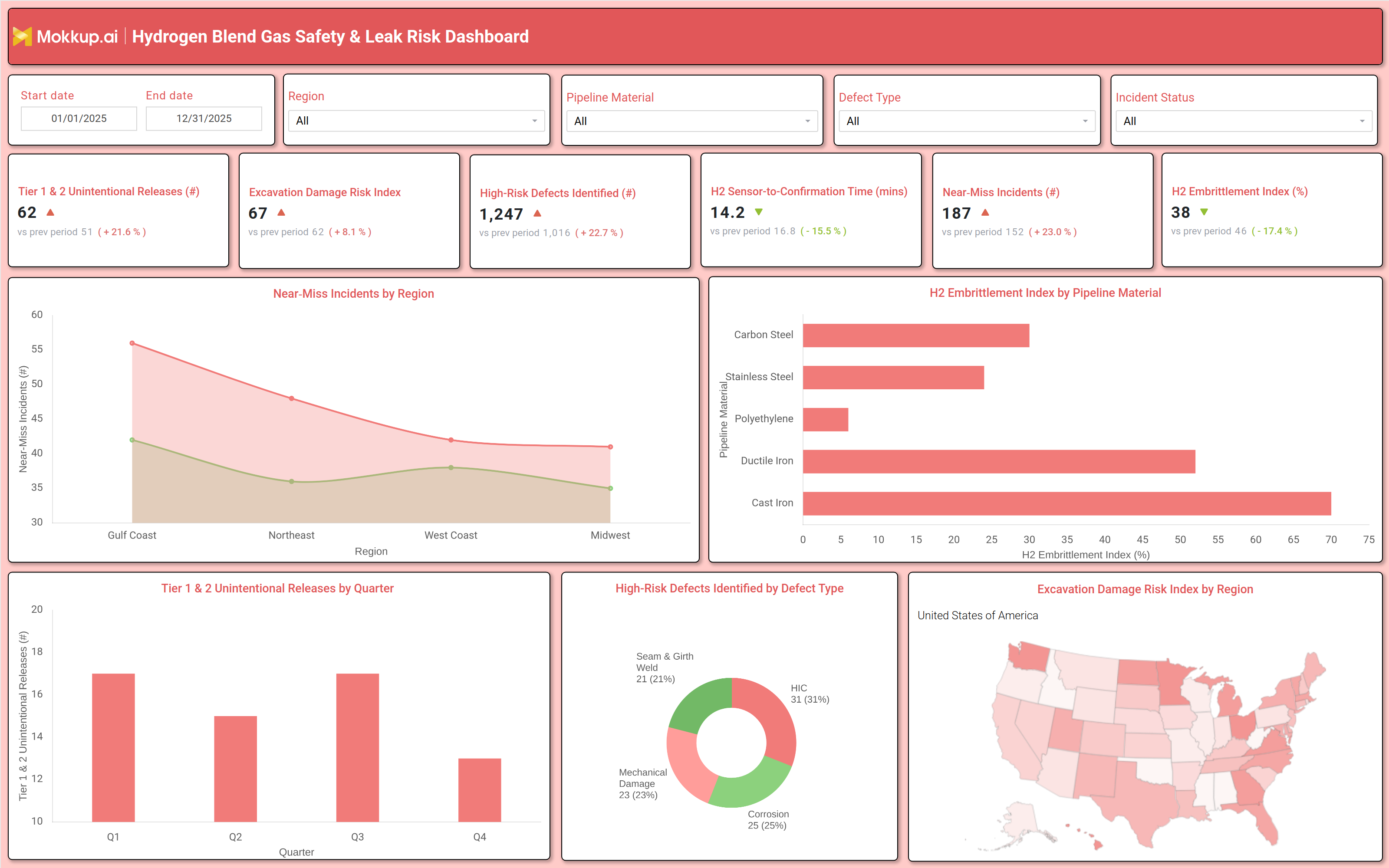 Screenshot of Hydrogen Blend Gas Safety & Leak Risk Dashboard where dashboard is created