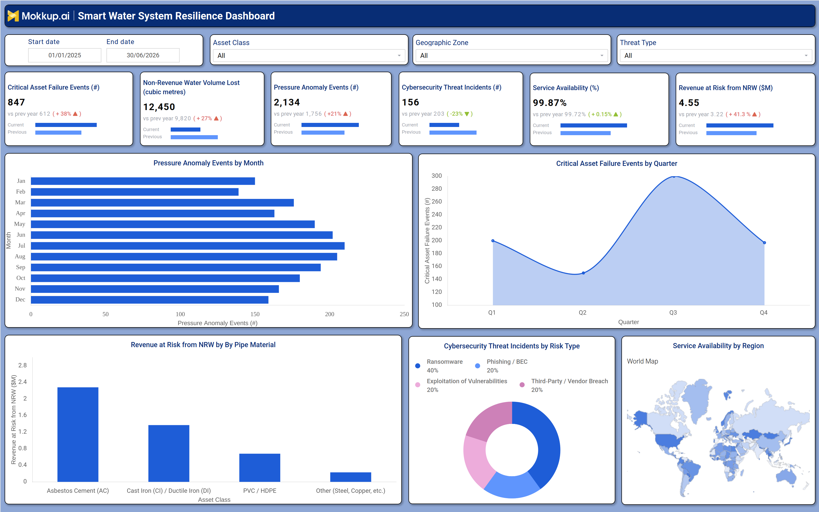 Screenshot of Smart Water System Resilience Dashboard where dashboard is created